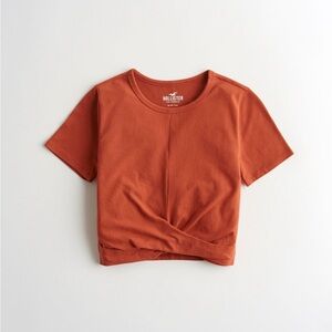 Hollister Must-Have Crop Twist-Front T-Shirt
